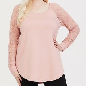 Lace Sleeve Sweatshirt